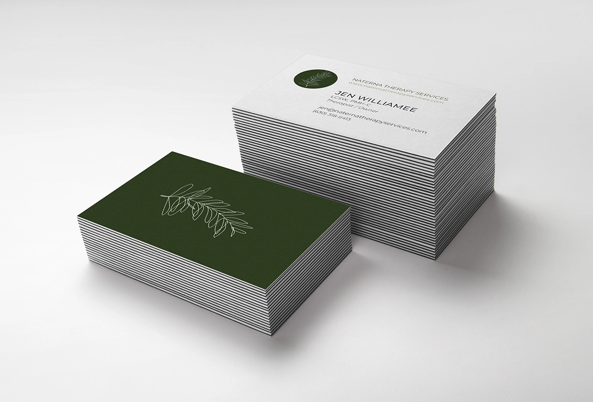 Business cards for Naterna Therapy Services.